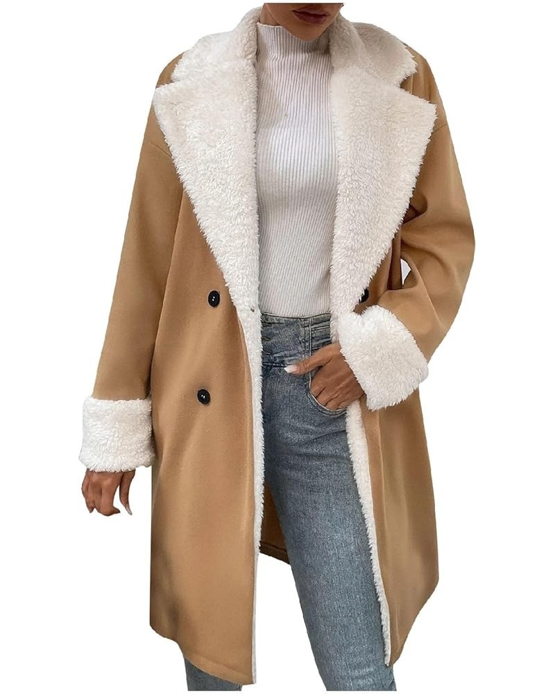 Long Winter Coats for Women Winter Jackets Faux Short Plush Long Sleeve Open Front Warm Casual Jacket Coat Outwear Jackets 8-...