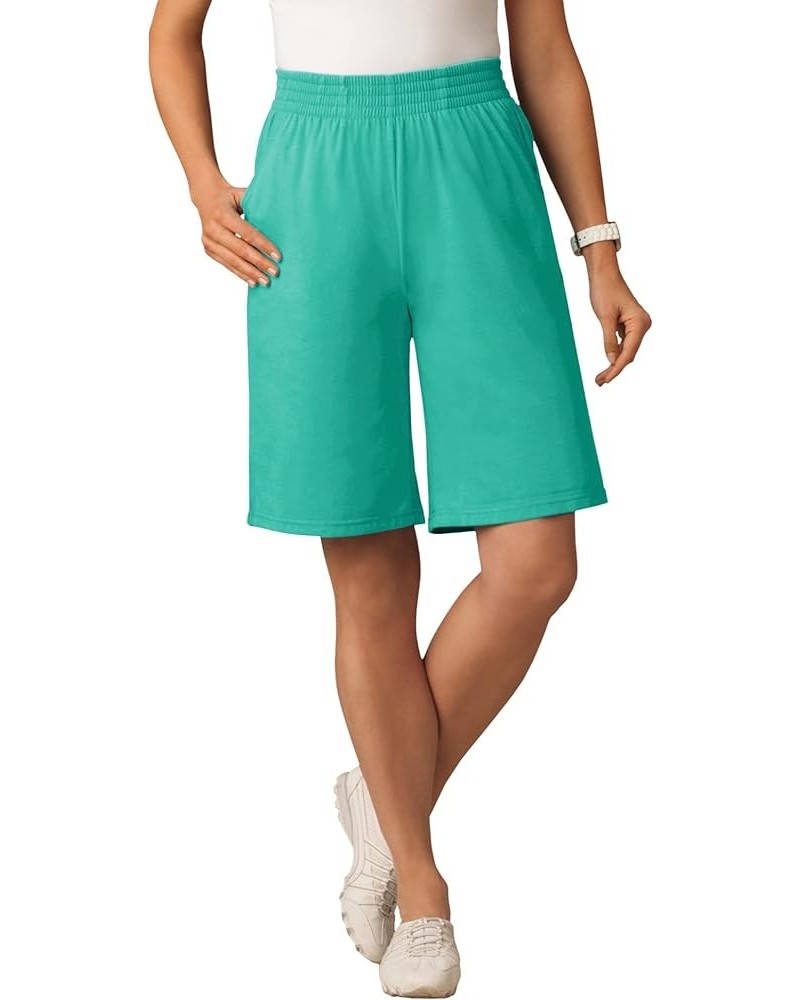 Women's Plus Size Jersey Knit Short Pretty Jade $13.40 Shorts