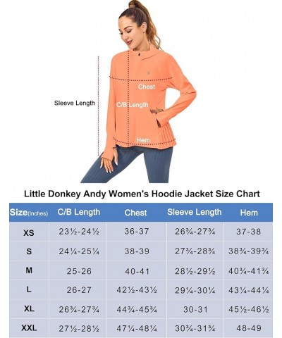 Women's Golf Hoodie Jacket with Pleated Tennis Skirt Hem Full Zip Sun Protection Running Athletic Jackets Cantaloupe $22.00 J...