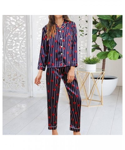 Silk Pajamas for Women Sexy Pants Womens Pajama Sets Cotton Nightgowns Jogger Pajama Pants for Women Red 3 $10.31 Sleep & Lounge