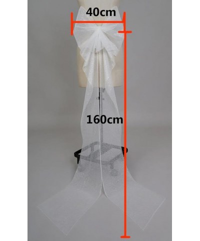 Long Bridal Removable Bow Wedding Dress Accessories Bow Separate Knot Belt for Prom Dress WZY104 B-white $10.75 Dresses