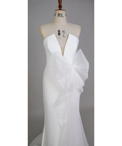 Long Bridal Removable Bow Wedding Dress Accessories Bow Separate Knot Belt for Prom Dress WZY104 B-white $10.75 Dresses