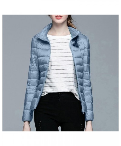 Winter Coats for Women Women Warm Lightweight Jacket Hooded Windproof Winter Coat Winter Slim Coats A9-light Blue $10.75 Coats