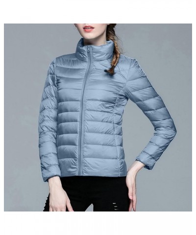 Winter Coats for Women Women Warm Lightweight Jacket Hooded Windproof Winter Coat Winter Slim Coats A9-light Blue $10.75 Coats