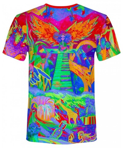 Ultraviolet Fluorescent Handmade Art Neon Blacklight Reactive Print T-Shirt Piano Jungle $16.17 T-Shirts