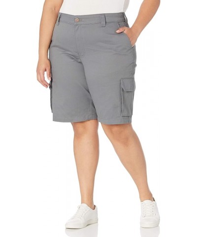 Women's Plus Sized Stretch Cargo 11” Relaxed Short Graphite $19.03 Shorts