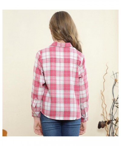 Girls & Women's Long Sleeve Casual Button Down Shirts, 3 Months - Adult 2XL Youth Cold Pink $7.94 Blouses