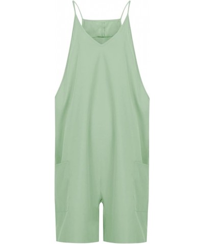 Rompers Shorts For Women Dressy Summer Strap Floral Petite Length Casual Jumpsuits Overalls with Pockets Zly C-mint Green $9....