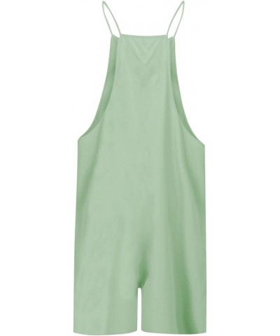 Rompers Shorts For Women Dressy Summer Strap Floral Petite Length Casual Jumpsuits Overalls with Pockets Zly C-mint Green $9....