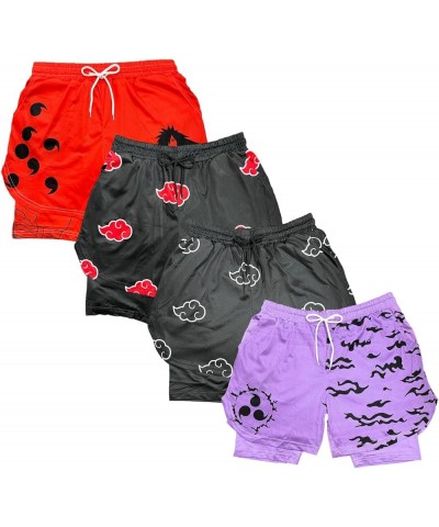 Anime Shorts - Breathable Mesh Stretch Compression Short with Pockets and Towel Holder 4-pcs Set a $53.65 Shorts