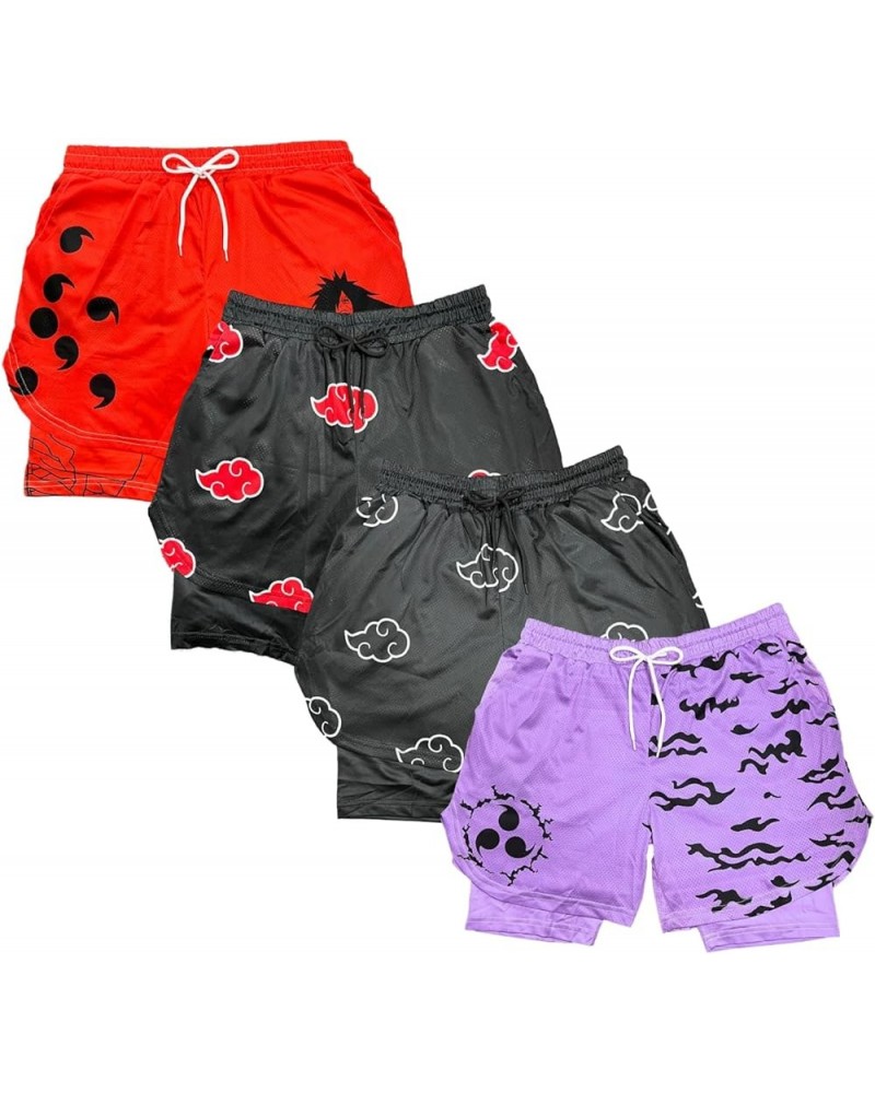 Anime Shorts - Breathable Mesh Stretch Compression Short with Pockets and Towel Holder 4-pcs Set a $53.65 Shorts