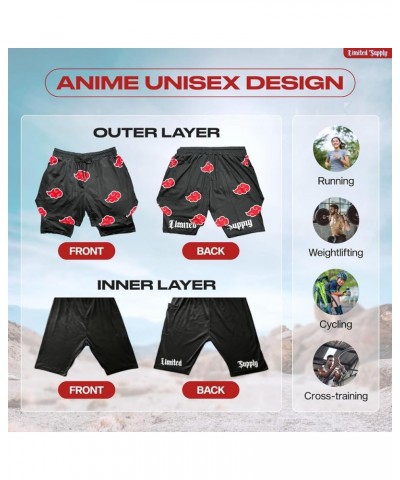 Anime Shorts - Breathable Mesh Stretch Compression Short with Pockets and Towel Holder 4-pcs Set a $53.65 Shorts