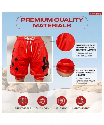 Anime Shorts - Breathable Mesh Stretch Compression Short with Pockets and Towel Holder 4-pcs Set a $53.65 Shorts