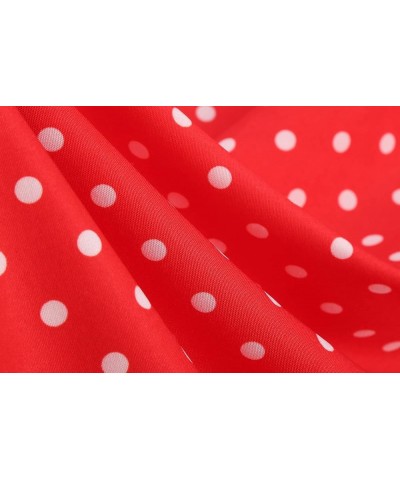 Women's Strap Sundress Polka Dots Simple Elegant 1950s Vintage Dress Red $14.55 Dresses