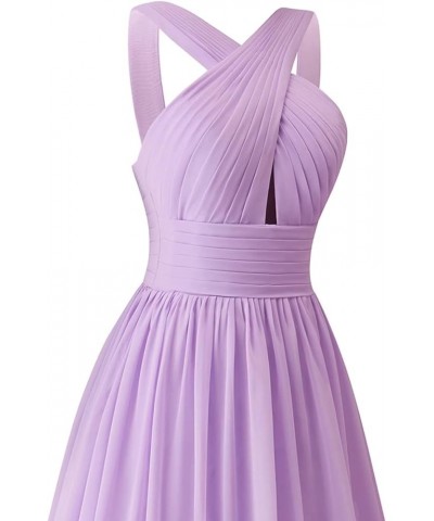 Keyhole Pleated Chiffon Bridesmaid Dresses for Wedding Long Prom Dresses Formal Evening Dresses for Women Ppurple $35.18 Dresses