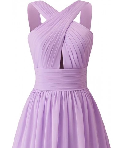 Keyhole Pleated Chiffon Bridesmaid Dresses for Wedding Long Prom Dresses Formal Evening Dresses for Women Ppurple $35.18 Dresses