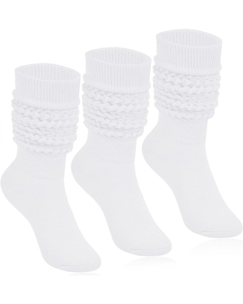 Slouch Socks Women Knee High Scrunch Scrunchie Socks 3 Pairs Size 6-11 White $14.74 Socks