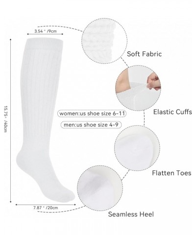 Slouch Socks Women Knee High Scrunch Scrunchie Socks 3 Pairs Size 6-11 White $14.74 Socks