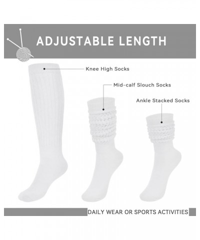 Slouch Socks Women Knee High Scrunch Scrunchie Socks 3 Pairs Size 6-11 White $14.74 Socks