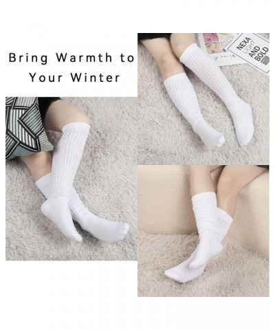 Slouch Socks Women Knee High Scrunch Scrunchie Socks 3 Pairs Size 6-11 White $14.74 Socks