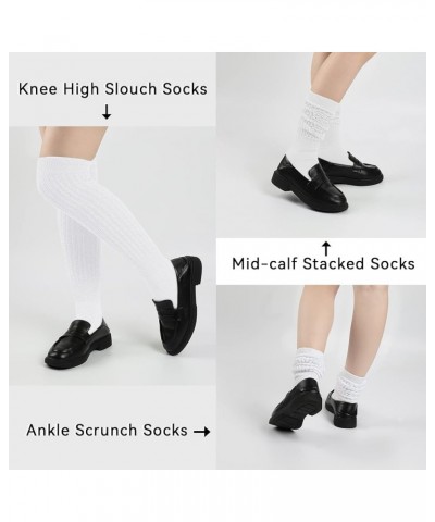 Slouch Socks Women Knee High Scrunch Scrunchie Socks 3 Pairs Size 6-11 White $14.74 Socks