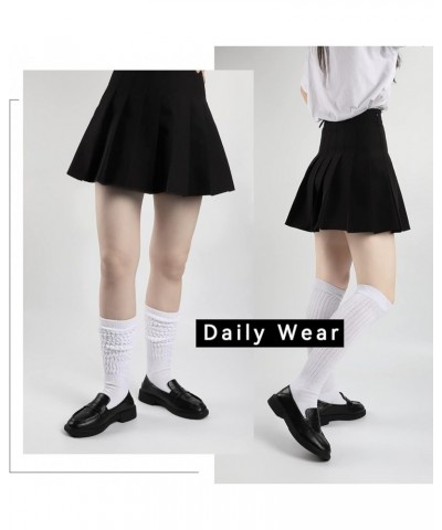 Slouch Socks Women Knee High Scrunch Scrunchie Socks 3 Pairs Size 6-11 White $14.74 Socks