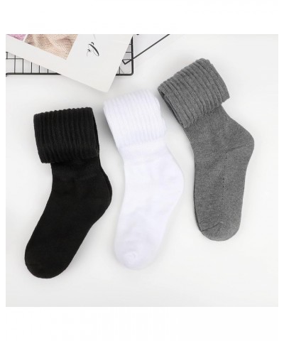 Slouch Socks Women Knee High Scrunch Scrunchie Socks 3 Pairs Size 6-11 White $14.74 Socks