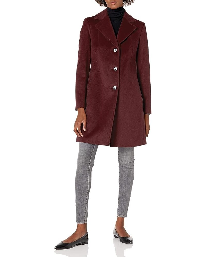 Women's Classic Cashmere Wool Blend Coat Deep Chianti $60.35 Coats