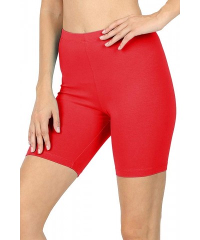 Womens Stretchy Cotton Spandex Biker Running Shorts Bermuda Leggings Dark Red $9.66 Activewear