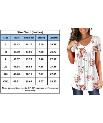 Women's Casual Tunic Tops To Wear With Leggings Short Sleeve Loose Henley Blouses Flowy Botton Up TShirts Purple White Dots $...