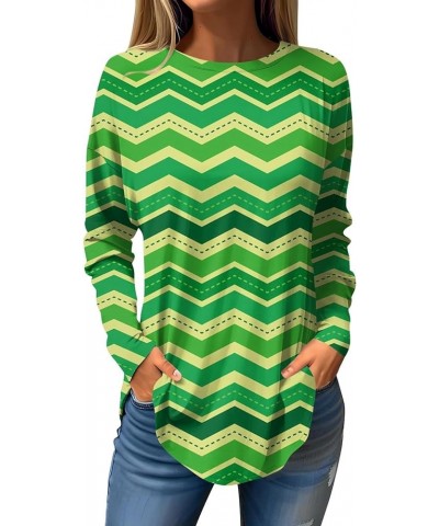 Womens St Patricks Day Tunic Tops Shirts Dressy Casual Spring Long Sleeve Sweatshirt Pullover Light Green-10 $11.59 Shirts