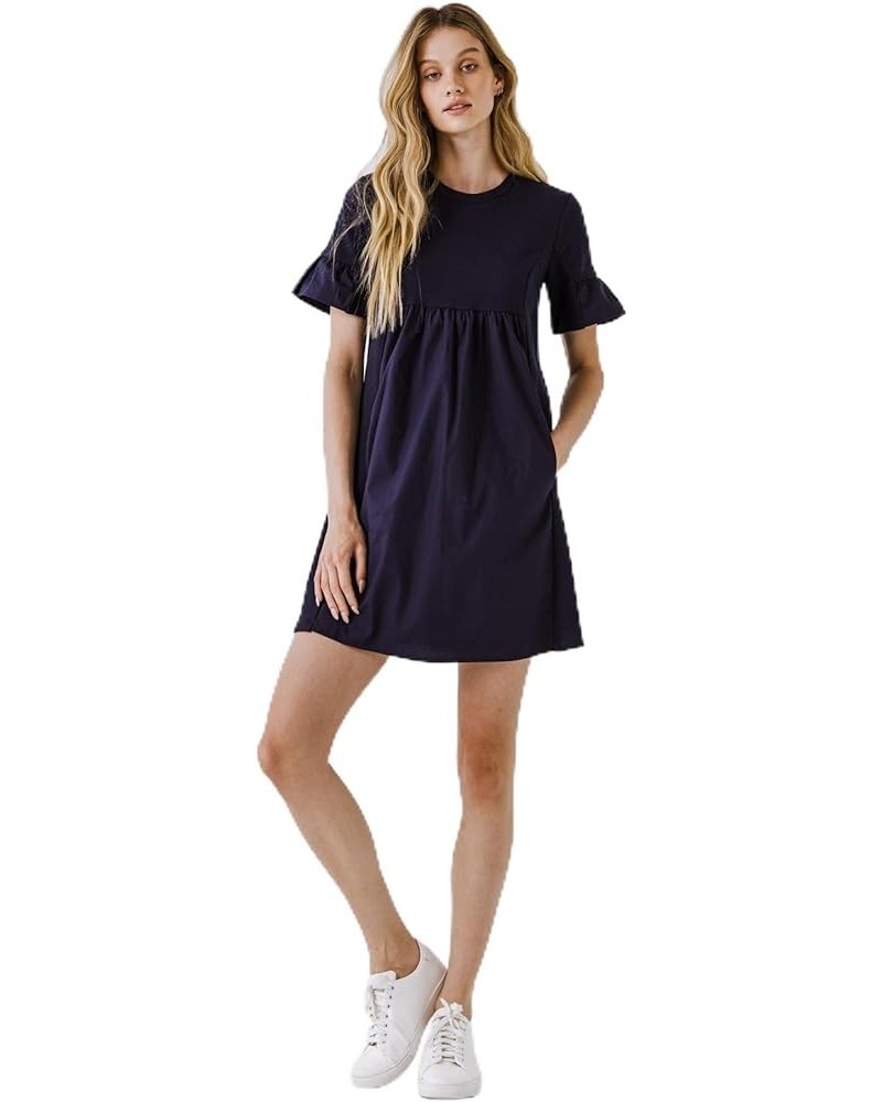 Women's Solid Mini Dress Navy $27.95 Dresses