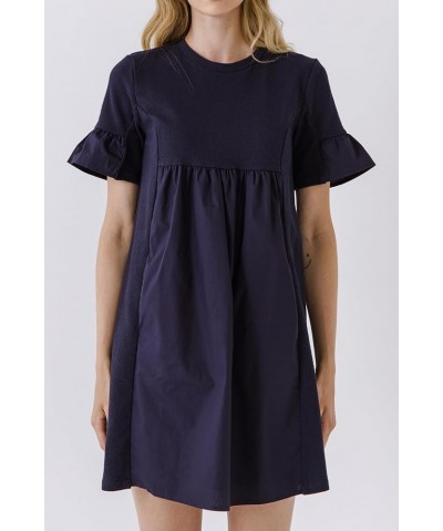 Women's Solid Mini Dress Navy $27.95 Dresses