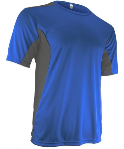 Epic Adult Color Block Performance Crew T-Shirt Royal/Charcoal $5.51 Shirts