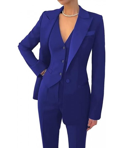 Women's 3 Piece Suits Blazer Coat Notched Lapel Jacket for Work Set Casual Office Lady Business Suit Set with Pockets Burgund...