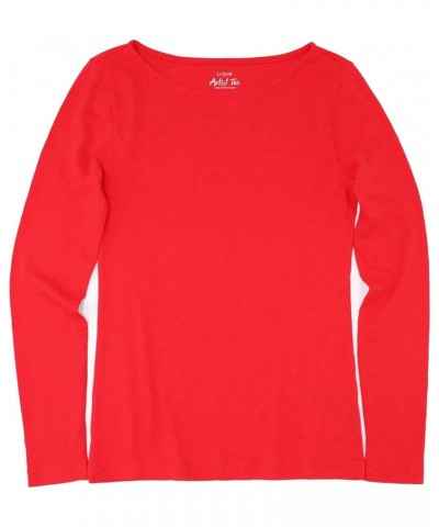 Women's Long-Sleeve Artist Tee Festival Red $18.54 T-Shirts