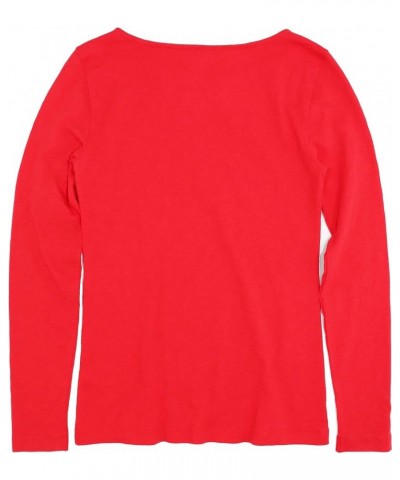 Women's Long-Sleeve Artist Tee Festival Red $18.54 T-Shirts