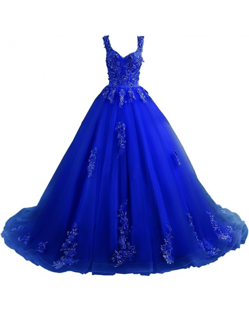 Women's Tulle Prom Gown Off The Shoulder Quinceanera Sweet 16 Dress B-navy $59.50 Dresses