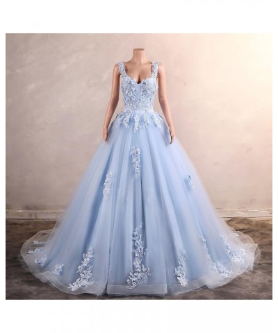 Women's Tulle Prom Gown Off The Shoulder Quinceanera Sweet 16 Dress B-navy $59.50 Dresses