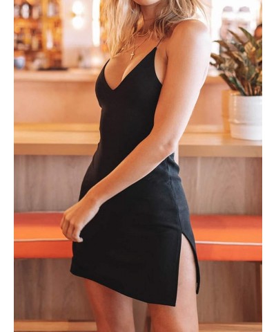 Women Sexy Dresses Backless Bodycon Party Mini Dress Black Dress $16.10 Dresses