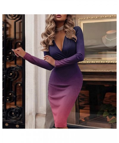 Ladies Bodycon Dress Hip Wrap Sling Dress Hlater Ankle Length Slit Maxi Dress Sexy Party Club Cocktail Bodycon Z1-purple $9.4...