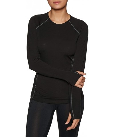 Women's Zone Lightweight Base Layer Long Sleeve Crew Neck Shirt, New Zealand Merino Wool Black/Mineral $34.67 Activewear