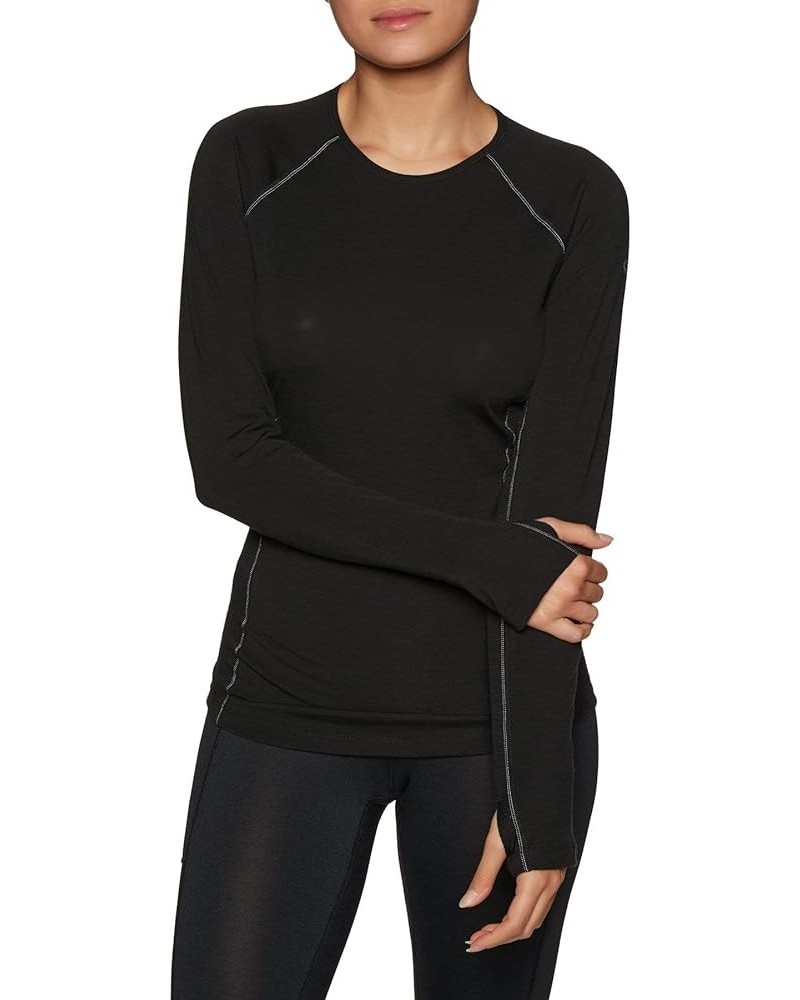 Women's Zone Lightweight Base Layer Long Sleeve Crew Neck Shirt, New Zealand Merino Wool Black/Mineral $34.67 Activewear