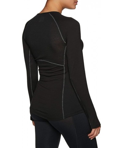 Women's Zone Lightweight Base Layer Long Sleeve Crew Neck Shirt, New Zealand Merino Wool Black/Mineral $34.67 Activewear