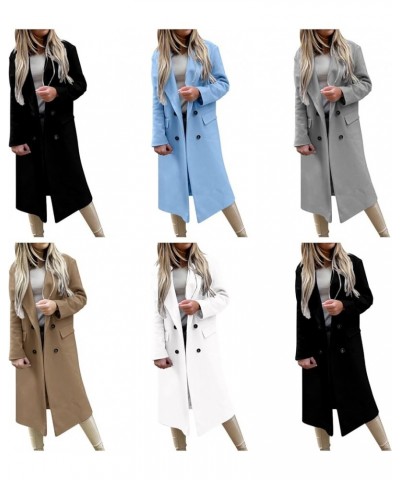 Women's Casual Trench Coat Long Sleeve Lapel Button Down Jacket Slim Fit Windproof Midi Outerwear with Pockets Khaki M $15.26...