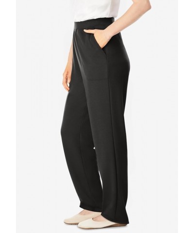 Women's Plus Size Straight Leg Ponte Knit Pant Navy $23.45 Pants