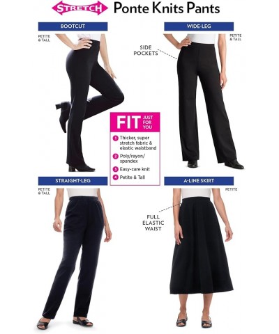 Women's Plus Size Straight Leg Ponte Knit Pant Navy $23.45 Pants