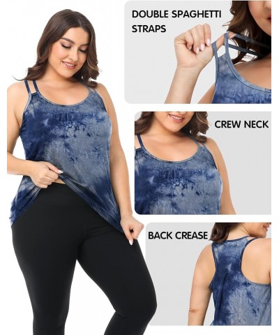 Women's Plus Size Workout Tank Tops Racerback Loose Fit Sport Athletic Tops Yoga Running Summer Shirts Dd_blue Tie Dye $12.99...