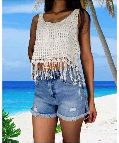 Jean Shorts Women High Waisted Ripped Frayed Raw Hem Summer Denim Shorts Blue $18.61 Shorts