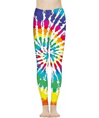 High Waist Yoga Pants,Super Stretch Workout Running Yoga Leggings for Women Colorful Tie Dye $12.50 Activewear